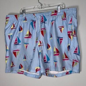 Lands End XXL Sailboat Swim Trunks NWOT